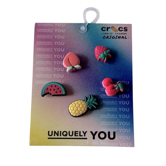 NEW CROC CHARMS set fruit theme uniquely you strawberry watermelon pineapple - Picture 1 of 4